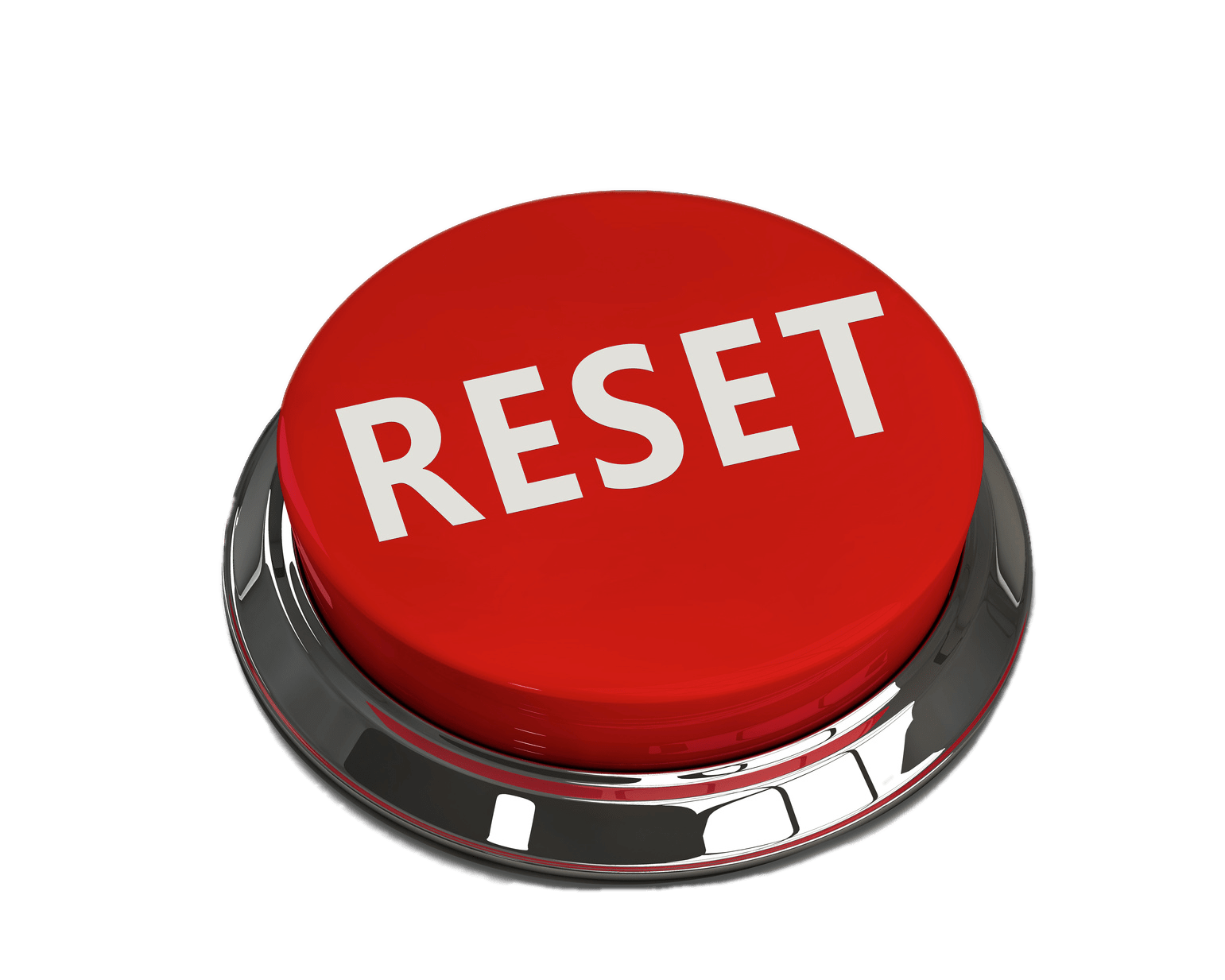 bouton rouge marqué reset, image du choix entre transformation ou réinvention