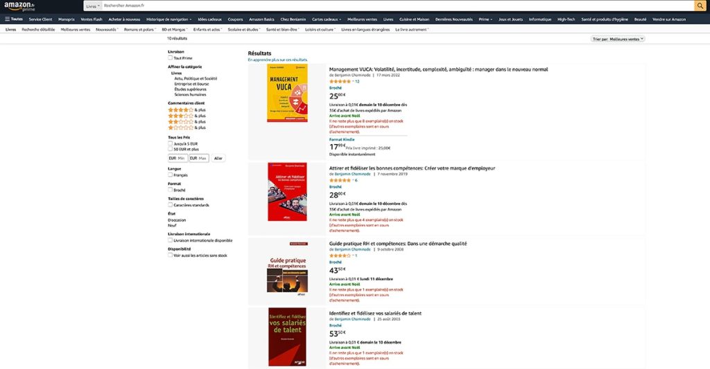 Utiliser Amazon pour trouver un conférencier