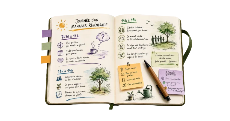 carnet de la journée d'un manager regeneratif