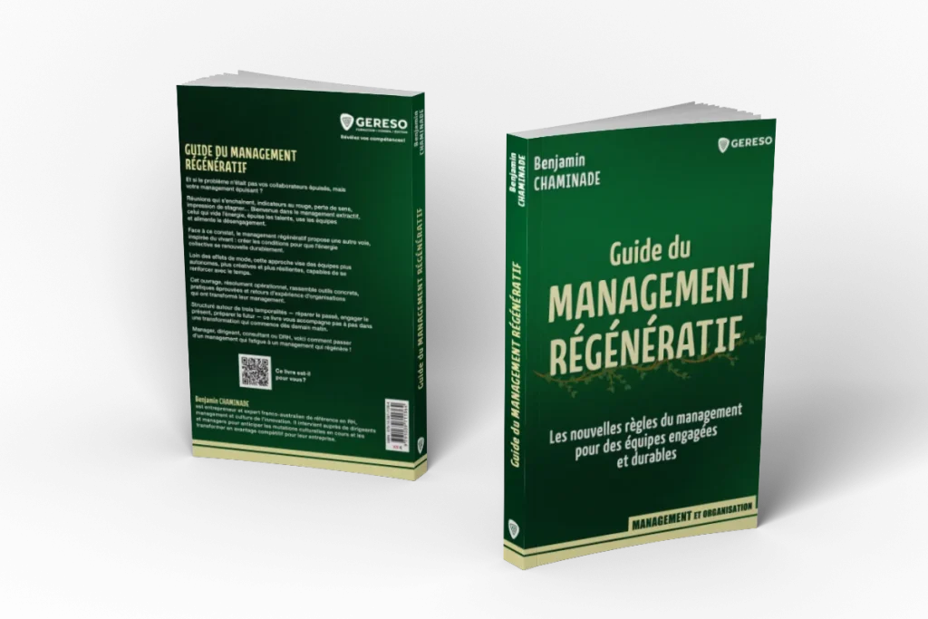 couverture et dos du livre de benjamin chaminade guide du management régénératif