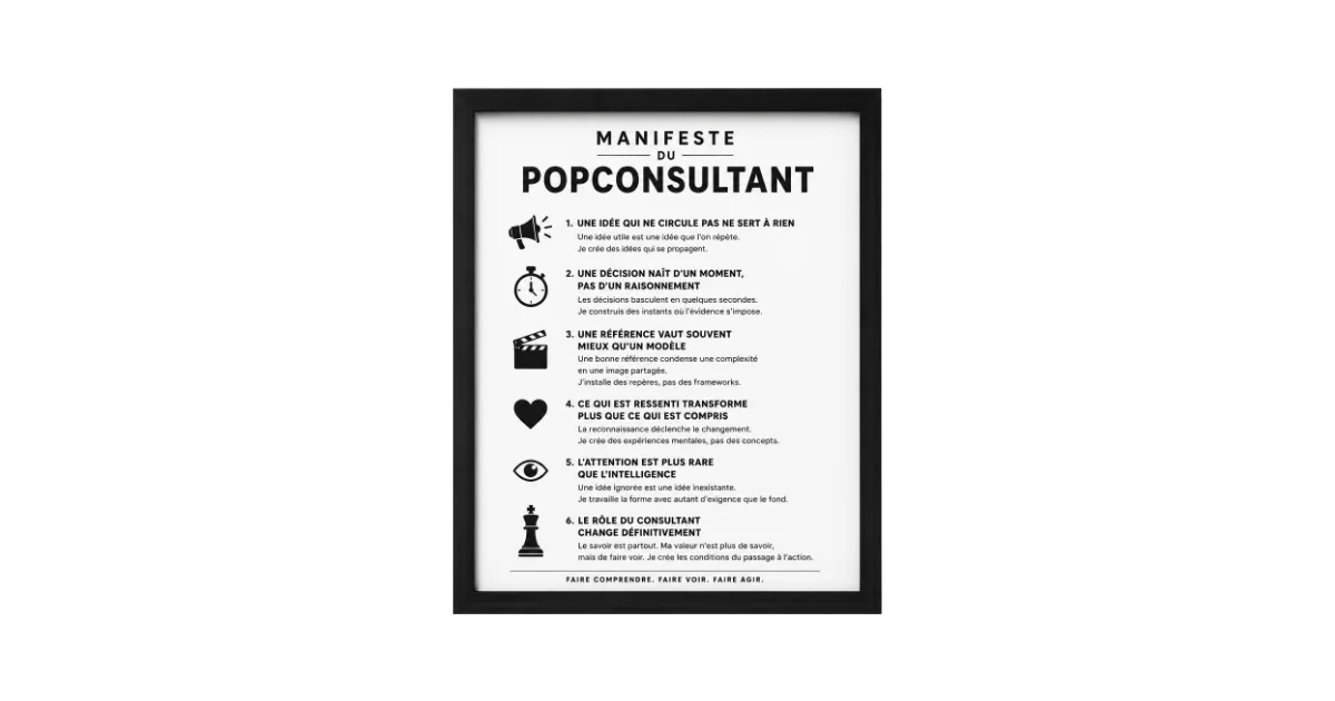 manifeste du pop consultant pour passer du chiffre à l'idée au projet