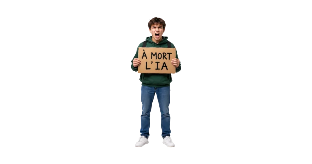 Jeune étudiant anti IA car les emplois juniors sont menaçés