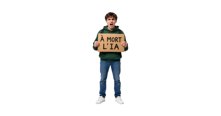 Jeune étudiant anti IA car les emplois juniors sont menaçés