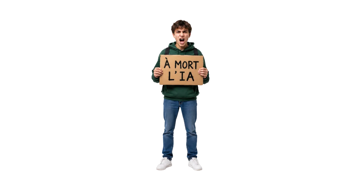 Jeune étudiant anti IA car les emplois juniors sont menaçés