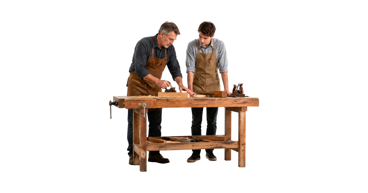 un disciple et son maitre qui partage son savoir tacite