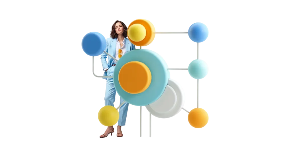 femme debout derrière le modele d'affaire qui prouve l'influence du management sur le business model