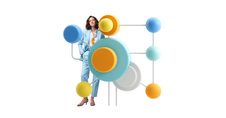 femme debout derrière le modele d'affaire qui prouve l'influence du management sur le business model
