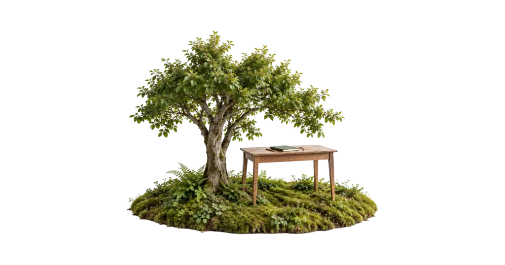 bureau près d'un arbre pour minimiser le travail du sol managérial